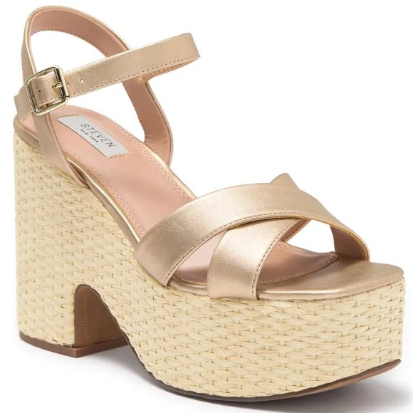 steven new york Shoes Steven New York Dipsy Espadrille Platform Leather Sandal Retail 390